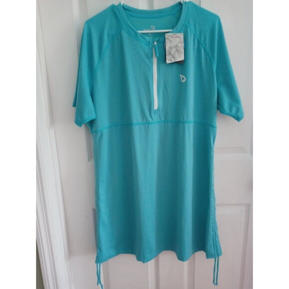Baleaf UPF50+ Swim Beach Cover Up Short Sleeve turquoise zip XXXL NEW - Picture 1 of 10